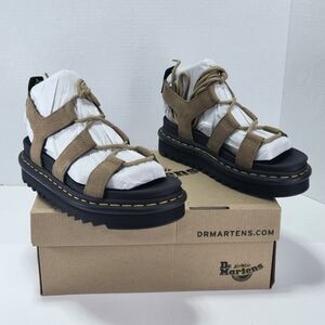 Dr. Martens Nartilla Gladiator Tan Tumbled Nubuck Leather Platform Sandal Size 7